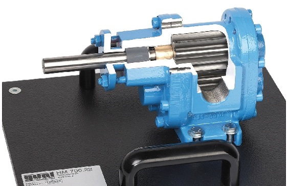Cutaway model: gear pump