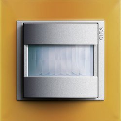 Automatic control switch Gira Event Opaque, amber/colour aluminium