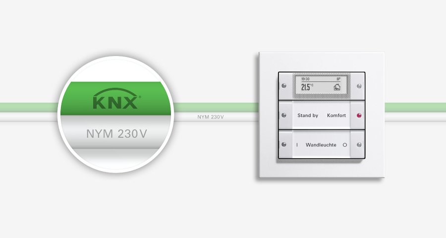  The KNX cable connects control units with your lights, heating system, and blinds. 